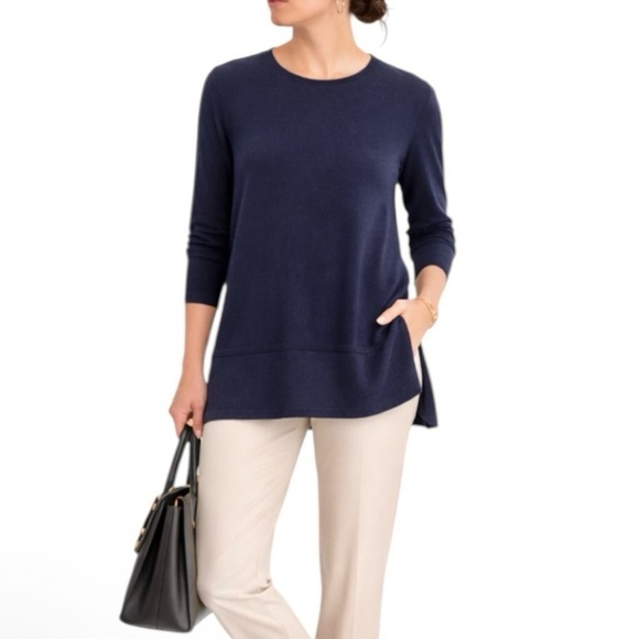 J. Jill Sweaters - J. JILL 100% Merino Wool Soft Tunic Sweater Lightweight Parisian Minimalist | MP
